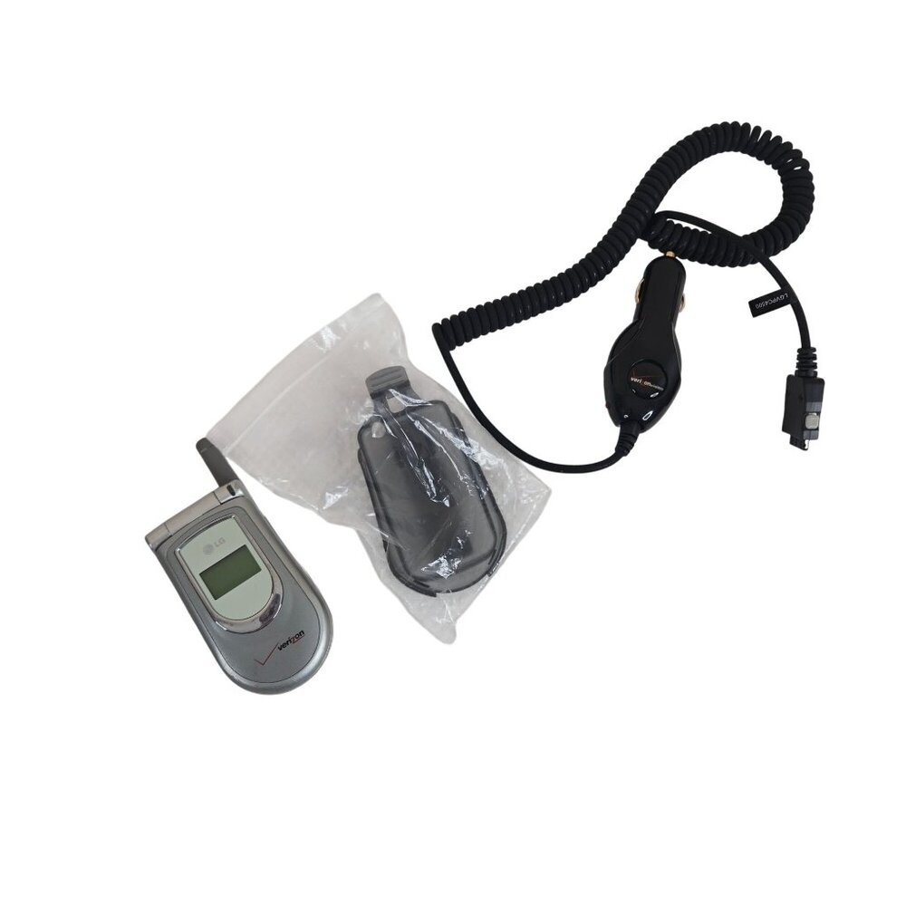 LG VX4500 Flip Phone Verizon Wireless W/ Belt Clip Car Charger Silver